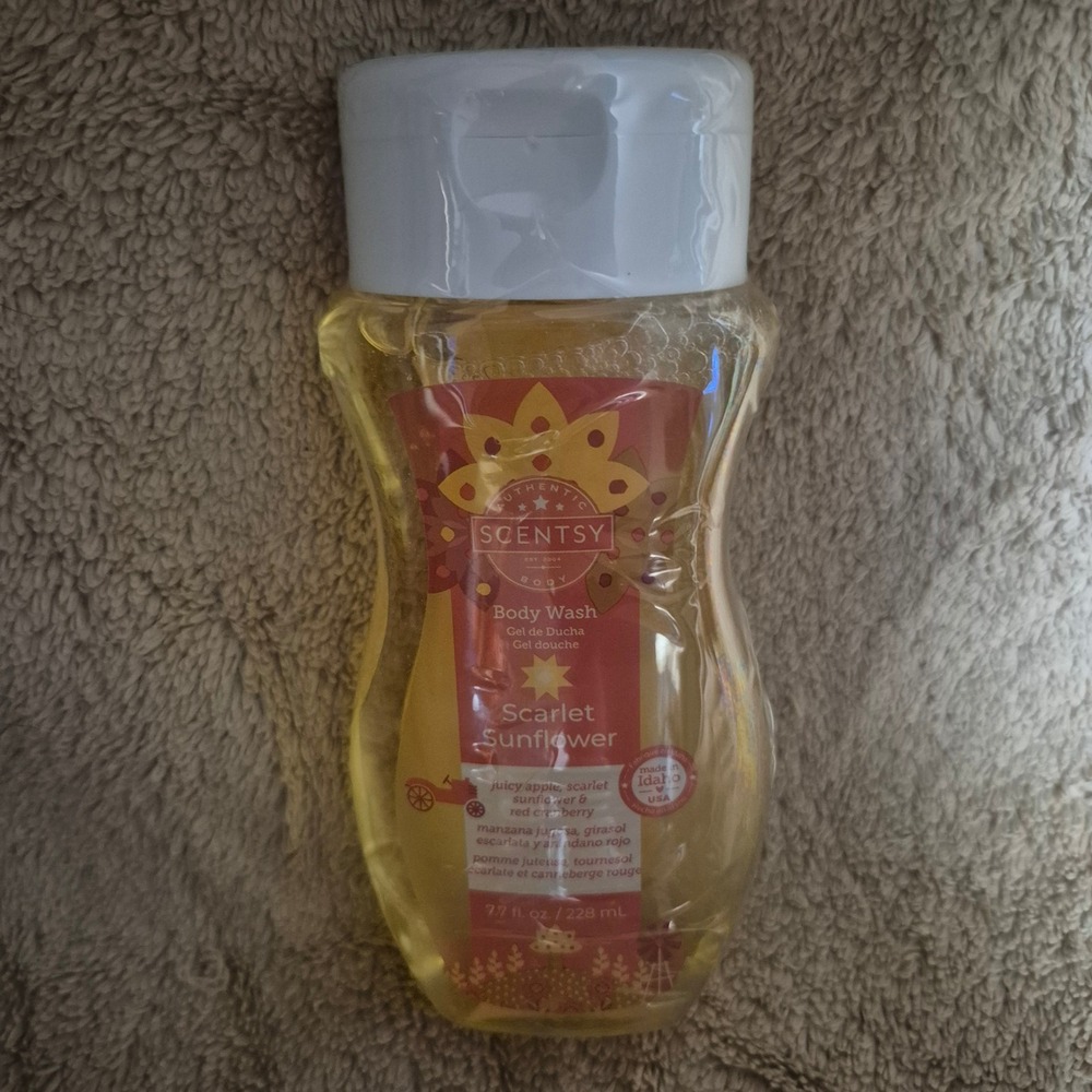 Scentsy Scarlet Sunflower Body Wash 7.7 fl oz Juicy Apple Red Cranberry New